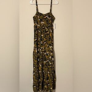 Nine West Olive and Black Floral Dress